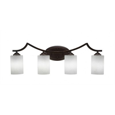 Toltec Lighting Zilo 4 - Light Vanity in  Dark Granite with 4" White Muslin Shade