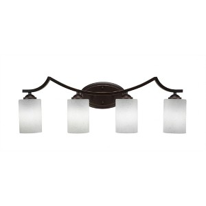 Toltec Lighting Zilo 4 - Light Vanity in  Dark Granite with 4" White Muslin Shade - 1 of 1