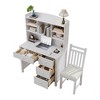 INFURNIC Decorative Bookshelf Vintage Office Desk Set with Bookshelf, 4 Drawers and Upholstered Chair for Home Office, White, 44"*23"*13.5" - 2 of 4
