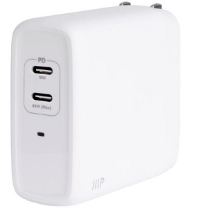 Monoprice USB-C Charger, 68W 2-port PD GaN Technology Wall Charger White, for MacBook Pro/Air, iPad Pro, iPhone 15/14/Plus/Pro/Pro Max Pixel Galaxy - 1 of 4