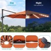 Sonkuki 11FT Round Offset Outdoor Patio Solar LED Cantilever Umbrella Aluminium Pole, 360° Rotation and Canopy Angle Adjustment - 4 of 4