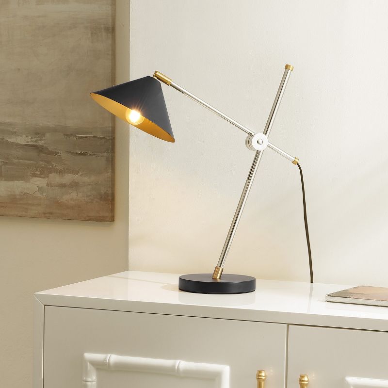Duane 23.5 Inch Table Lamp - Chrome/Black - Safavieh., 4 of 5