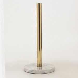 SharpChef Countertop Marble Paper Towel Holder,  Stainless Steel Finish, Rust Proof, Fits Most Size Paper Roll - 1 of 4