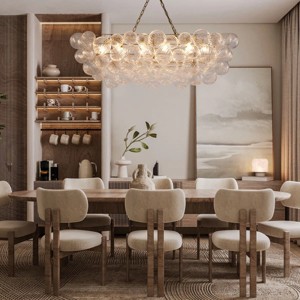 10 - Light 51"D Dimmable Glass Globe Bubble Chandelier(Bulb Included) - 1 of 4