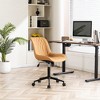YOUNIKE Modren Office Desk Chair Leather Executive Task Chair Adjustable Swivel Makeup Rolling Vanity Chair Seat Height 17.72"-22.44" - 3 of 4