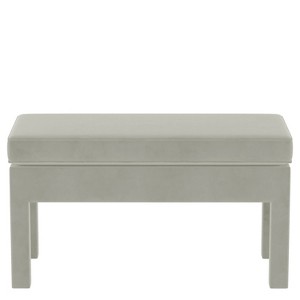 Upholstered Bench in Velvet Light Gray - Threshold