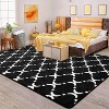 4'x6' Geometric Pattern Living Room Rug, Fluffy Non-Slip Rug - 4 of 4