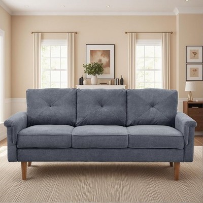 XIZZI 3 Seater Sofa Couch with Deep Seats, Modern Upholstered Sofa with Armrests, Comfy Couches for Living Room, Bedroom and Office