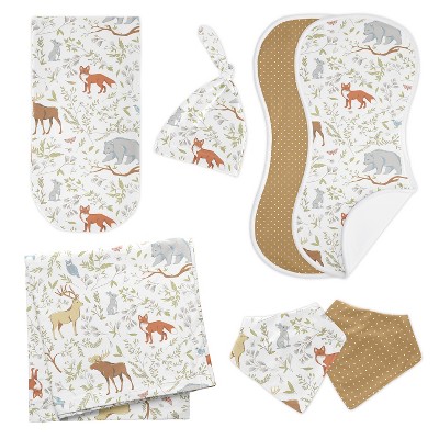 Sweet Jojo Designs Boy, Girl, Unisex/Gender Neutral Newborn Baby Layette Gift Set Woodland Toile Multicolor 7pc