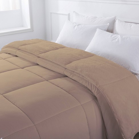 Sweet Home Collection Down Alternative Polyester Comforter Box Stitch  Microfiber Bedding - King, Beige