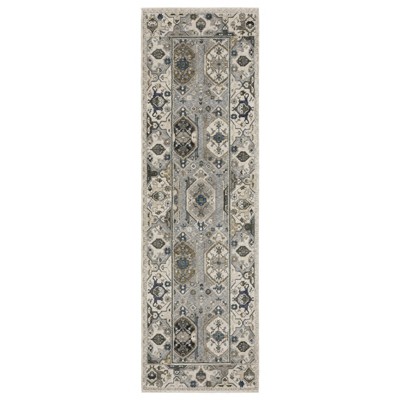 Oriental Weavers Hastings HA04U Ivory/ Blue Indoor Area Rug - 2'3" x 7'6"