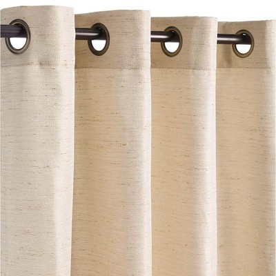 Grasscloth Outdoor Curtain Panel with Grommet Top, 54"W x 96"L