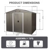 CAVINAS Outdoor Storage Shed Weatherproof Garden Shed with Sliding Door and Apex Roof - 3 of 4
