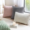 REGALWOVEN Solid Checked Soft Plush Throw Pillow Covers for Sofa Bed Living Room Home Decor 2 Pcs - 4 of 4