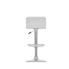 Set of 2 Adjustable Low Back Barstool White - CorLiving: Chrome-Plated, Swivel, Upholstered, Kitchen Island Seating - 4 of 4