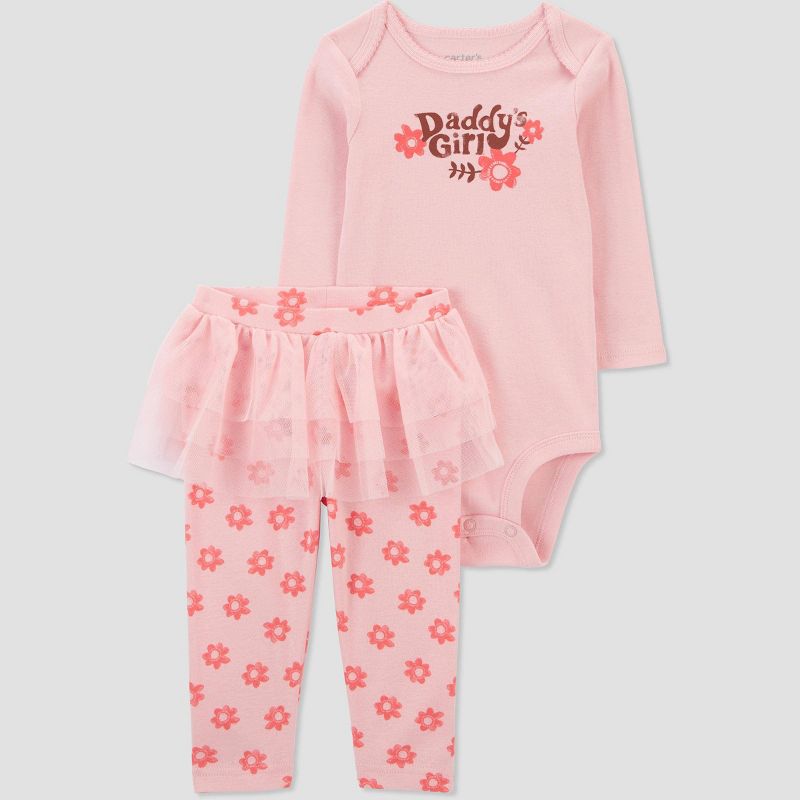 Carter's Just One You®️ Baby 2pc Daddy's Girl Top & Bottom Set - Pink, 1 of 5