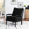 SEYNAR Mid Century Teddy Velvet Fabric Wood Accent Armchair with Cushion Set of 2 - 2 of 4