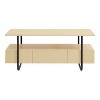 24/7 Shop At Home 36" Songcraft Contemporary 1 Drawer Coffee Table with Shelves Light Maple: Metal Frame, MDF Top, Fixed Shelf - 4 of 4