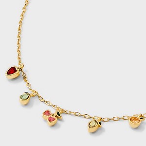 14K Gold Dipped Mini Fruit Icon Charm Pendant Necklace - A New Day™ Gold: Polished Cable Chain, Gift Box - 1 of 4