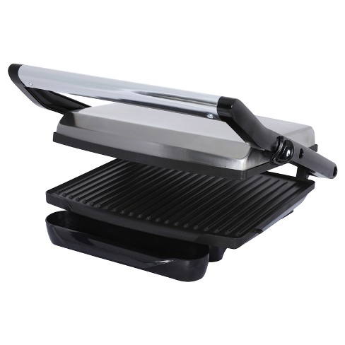2-Serving Classic Plate Electric Indoor Grill and Panini Press - Black with  Copper Plates