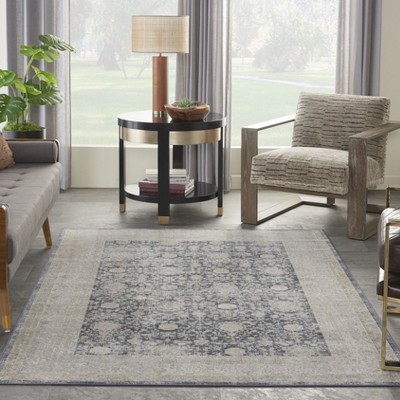 Ivory Floral Elegance 5' x 7' Synthetic Easy-Care Rug