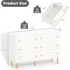 6 Drawers Cabinets, 47.2" Wide Wood Chest of Drawers with Bar Handles, Storage Dressers Organizer - 4 of 4