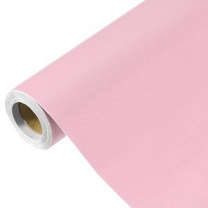 Unique Bargains Wallpaper, Peel and Stick Wallpaper Contact Paper Solid Color Vinyl Self-Adhesive Wall Paper Decorative Powder Pink 197"x23.6" - 1 of 4