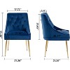 DYHOME Modern Dining Chairs Set of 2, Mid Century Dining Chairs with 5.12” Cushions, Velvet Upholstered Dining Chairs with Back Pull Rod - 3 of 4