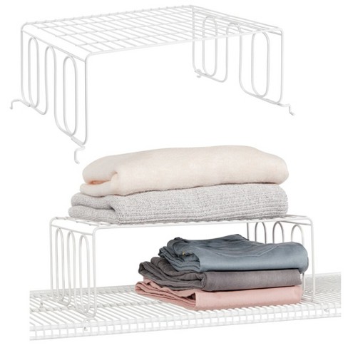 Mdesign Metal Wire Shelf Dividers For Closet Organization - 2 Pack - White  : Target