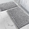 Home Mart Goods Large 2 Piece Set Light Grey Soft Cozy Plush Chenille Bath Mat Bathroom Rug - 2 of 4