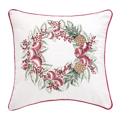 C&F Home Colonial Williamsburg Pineapple Wreath Embroidered Pillow