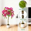 Bougainvillea Artificial Tree, 5FT Faux Planter Potted Fake Tree with Blooming Pink Flowers, Artificial Plants for Front Door Porch Patio - 3 of 4