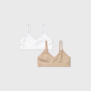 Girls' Seamless Bra 2pk - Cat & Jack™ White/Tan - 1 of 1