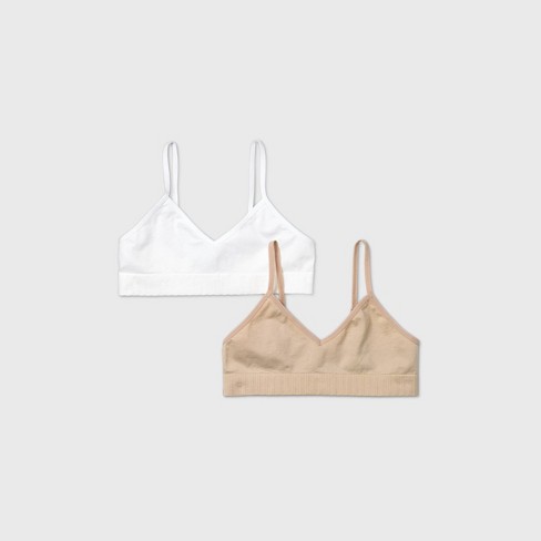 Girls' Seamless Bra 2pk - Cat & Jack™ White/tan : Target