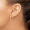 Black Bow Jewelry 3.5mm 10k Rose Gold Diamond Cut Oval Hoop Earrings, 22mm (7/8 Inch) - 3 of 4