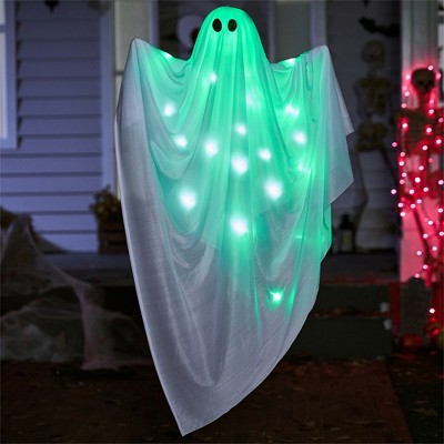 Joyfy 47’’ Halloween Light up Ghost Outdoor Decor, Hanging Ghost with LED Light for Haunted House Prop, Front Yard Lawn Garden Party Decor