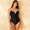 Women's Contrast Binding V-Wire Medium Coverage One Piece Swimsuit - Shade & Shore™ - 4 of 4