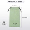 Unique Bargains Safe Storing Linen Eyeglass Pouches with Drawstring 7.1" x 3.5" 12 Pcs - 2 of 4