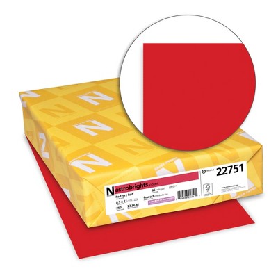 Astrobrights Card Stock, 8-1/2 x 11 Inches, 65 lbs, Re-Entry Red, Pack of 250