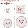 215Pcs Party Supplies Tableware Set Serve 25, Disposable Paper Plates and Napkins for Engagements, Anniversary, Holiday, Birthday - 2 of 4