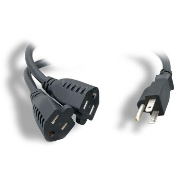 Monoprice Power Cord Splitter - 6 Feet - Black | NEMA 5-15P to 2x NEMA 5-15R, 16AWG, 13A, SJT, Plug Two Devices into a Single Power Outlet