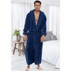 ADR Men's Robe, Warm Plush Hooded Bathrobe Man, Full Length Fleece Robe Man with Hood - 2 of 4