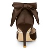 Allegra K Women's Satin Upper Pointed Toe Bow Decor Stiletto Heels Pumps - 3 of 4