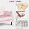TYBOATLE Velvet Loveseat Sofa Set, 3-Piece Tufted Couch with 2 USB & Cup Holders, Small Space Furniture for Apartment, Office, Bedroom - 4 of 4
