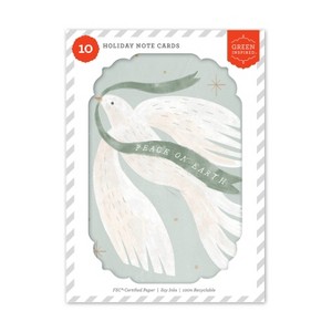 Green Inspired 10ct Holiday Boxed Cards Peaceful Dove - 1 of 3