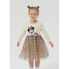 Disney Stitch Toddler Dress Ruffle Long-Sleeve Mesh Overlay Tulle Dress - 3 of 4