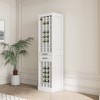 Vynxaria Bar Serving Carts, White Modular 32-Bottle Wine Bar Cabinet Buffet - 4 of 4