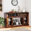 Tangkula TV Stand w/LED Lights & Remote Control Storage Cabinets & Adjustable Shelves - 3 of 4