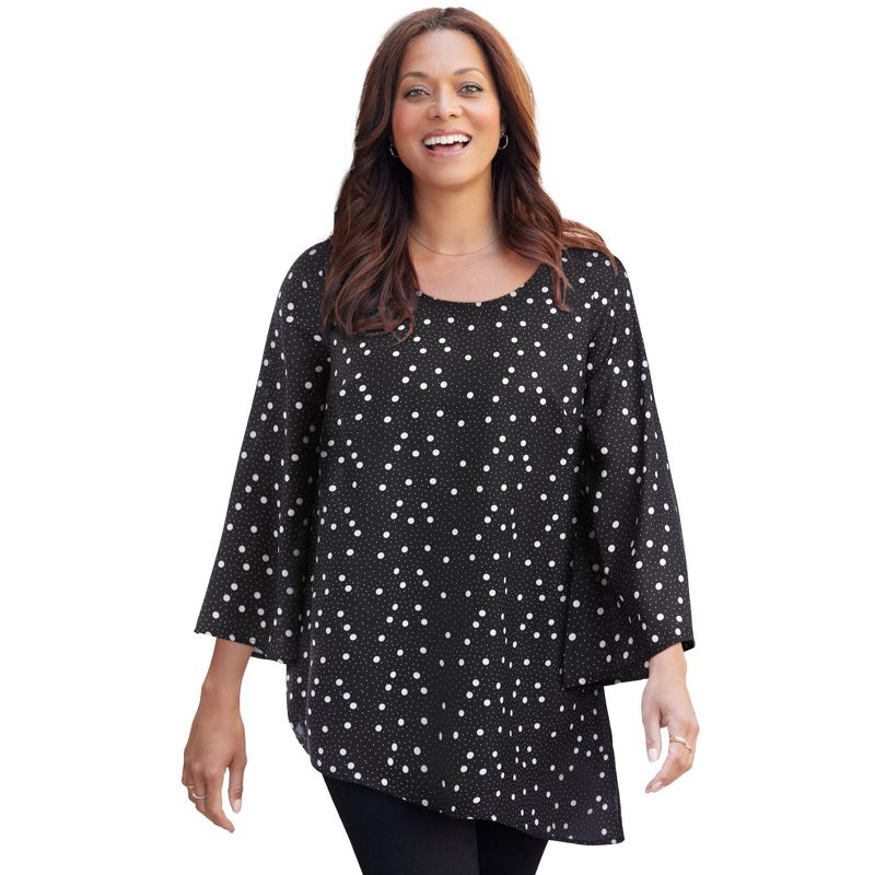 Catherines Women's Plus Size Art-To-Wear Blouse, 1 of 2