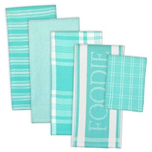 5pc Cotton Foodie Dishtowel and Dishcloth Set - Design Imports - 1 of 3